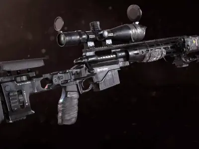 XM2010 Sniper Rifle - Mid Poly 3D model