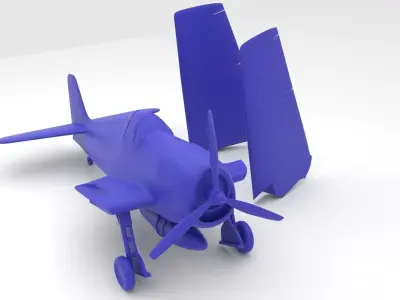 Grumman F6F Hellcat  folded - 3d printer ready 3D print model