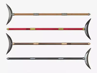 Japanese Spear Yauki Nari Yari 4 colors 3D model
