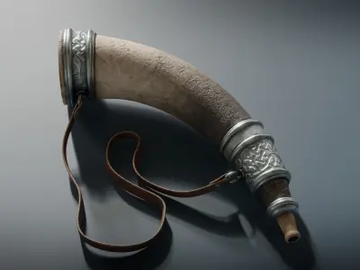 War Horn Low-poly 3D model