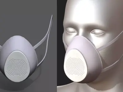 Gas mask respirator military combat protection  Low-poly 3D model