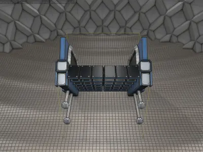 Sci-Fi Stairs - 21 - Blue Version  Low-poly 3D model