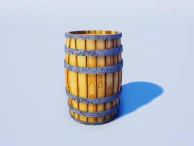 Cartoon Prop Essentials - Barrel Low-poly 3D model