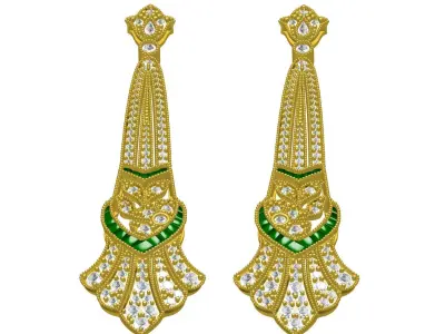 Antique Art Deco Earring 3D print model