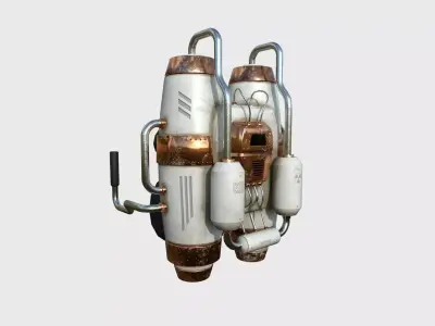 Jetpack A01 White Copper - SciFi Character Design Low-poly 3D model
