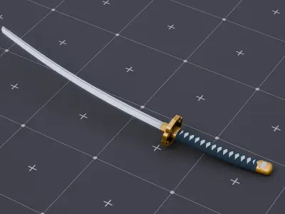 Japanese Sword Katana Low-poly 3D model
