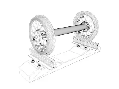 Steel train rail track profile symbol  Free 3D model