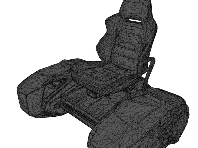 Futuristic Hoverbike Seat Damaged 3D model