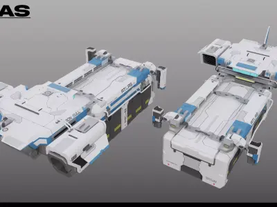 Cargo Spaceship I ATLAS Cargo Freighter I IRON BULL  Low-poly 3D model