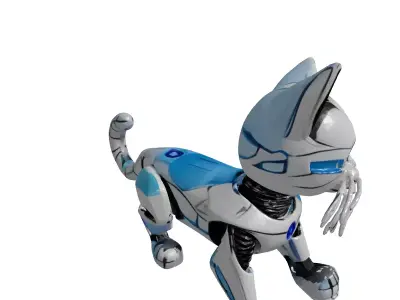 Cute SciFi Robotic Cat Model 3D model