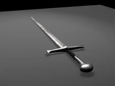 Medieval Sword Low-poly 3D model 17
