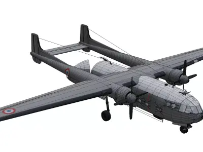 Nord Noratlas N-2501 Gabriel Low-poly 3D model