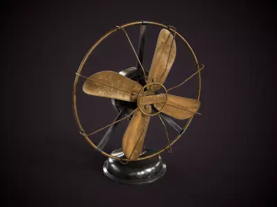 Vintage electric fan Low-poly 3D model