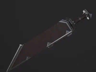 Medieval Stylized Dagger with Scabbard PBR Low-poly 3D model