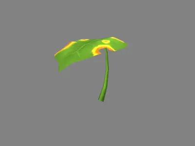 Cartoon withered leaf       Low-poly 3D model