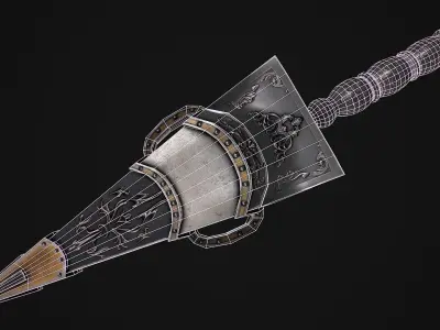 Fantasy sword 28 with scabbard 3d model Low-poly 3D model