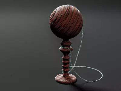 Vintage Cup-and-Ball Toy 3D model