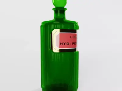 Antique Victorian Apothecary Bottle 04 3D model