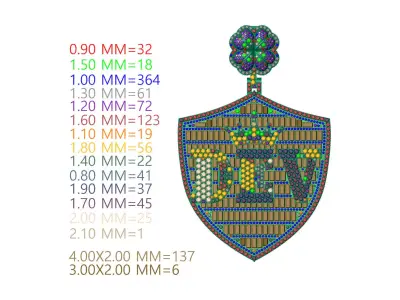 DEV Letter Pendent 3D print model