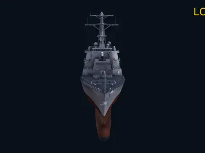 Asset - Army - Warship - Navy Arlei Burke Low-poly 3D model