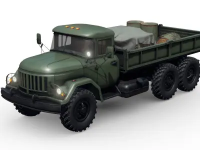Soviet Army Supply Truck Low-poly 3D model