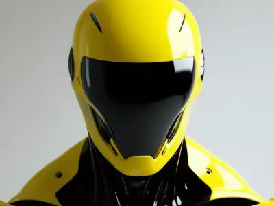 Yellow Muscle Suit 3D Model LowPoly Black Armor Sci-Fi Design Low-poly 3D model