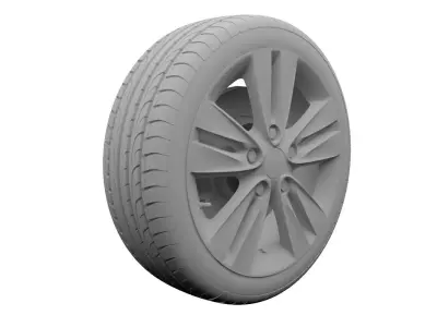 Realistic Wheel 8 tyres 3D model