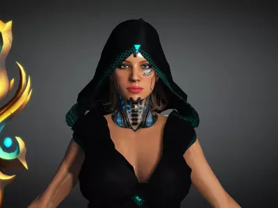 Cyberpunk Girl Character- Realistic Character 3D model
