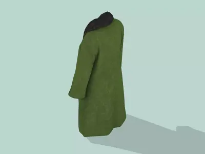 Chinese Style Military Overcoat Low-poly 3D model