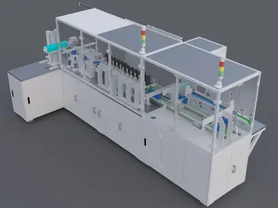 Transformer front-end shaping test sorting assembly line 3D model