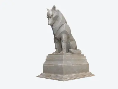 Wolf  Sculpture Low-poly 3D model