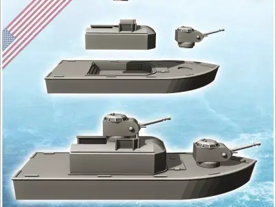 Assault Support ASPB Alpha patrol boat - Modern WW2 WW1 World Wa 3D print model