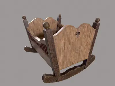 Baby Cradle Low-poly 3D model