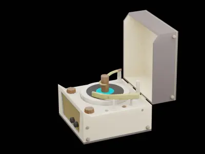 CD Record Player Low-poly 3D model