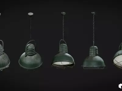 Industrial Lamp  Low-poly 3D model purchase