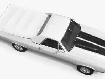  White Chevrolet El Camino SS 1970 Simplified 