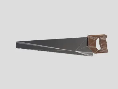 handsaw saw with wooden handle Free low-poly 3D model