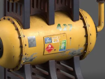 Stacked liquid fuel tanks - PBR - UE5 Free low-poly 3D model