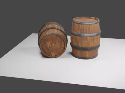 Special Wooden Barrel Low-poly 3D model