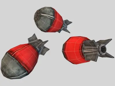 Cartoon Bomb 01 Low-poly 3D model