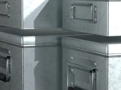 Galvanized Iron Box 001 002 Bundle 3D Model Pack