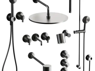 Collection Faucets shower bathroom 01 3D Model Pack