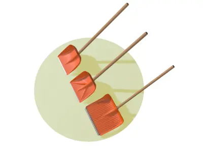 Three shovels 3D model