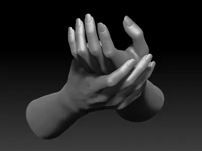 3D Printable Female Hands 20 poses pack 3D model