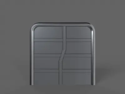 PBR Sci-Fi Door 2 Low-poly 3D model