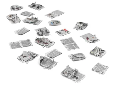  Newspaper Litter 2 3D Model 