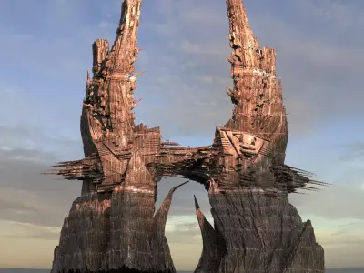 Alien Cliff Shards 9 3D model