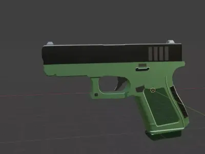 Glock19 teamplate Low-poly 3D model