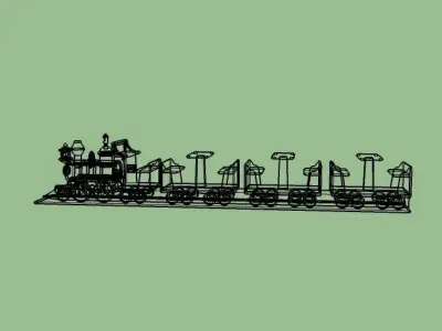 3D train toy Low-poly 3D model