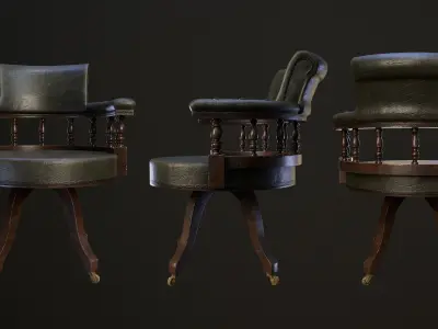 Victorian Chair - PBR Game Ready Low-poly 3D model